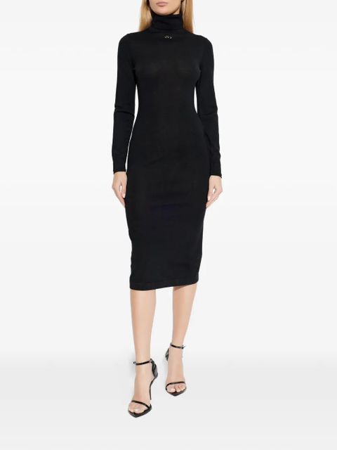Diesel M-Alinesa logo-detail turtleneck midi dress - Black - zdjęcie produktu nr 2