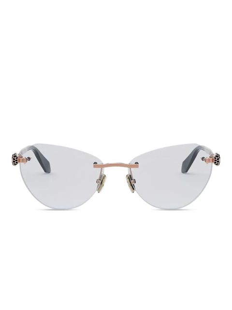 Bvlgari arm-embellished cat-eye glasses - Gold - zdjęcie produktu nr 1