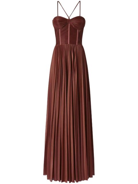 PINKO plissé maxi dress - Brown - zdjęcie produktu nr 1