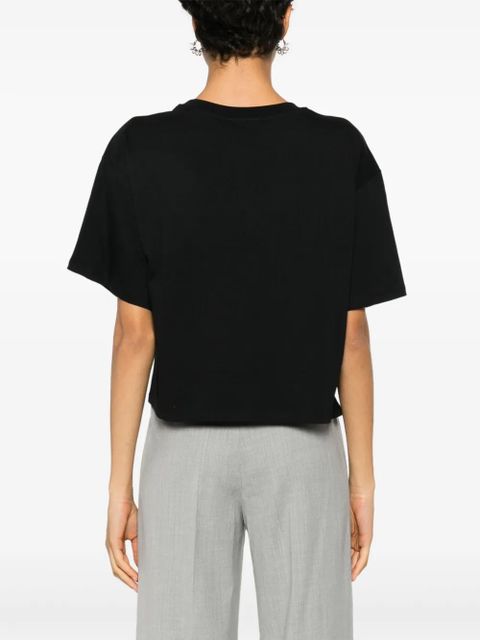 TWINSET logo-plaque T-shirt - Black
