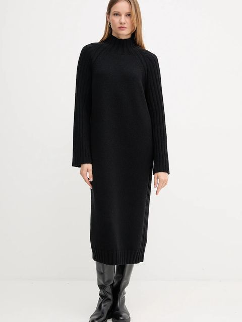 Barbour sukienka z wełną VERA kolor czarny midi prosta LDR0940 - zdjęcie produktu nr 1