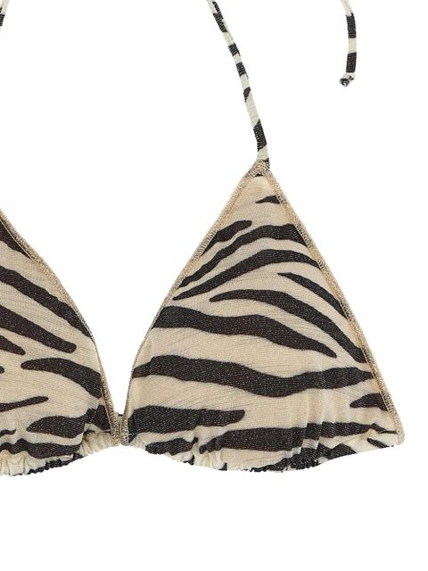 MC2 Saint Barth zebra-print triangle bikini top - Neutrals