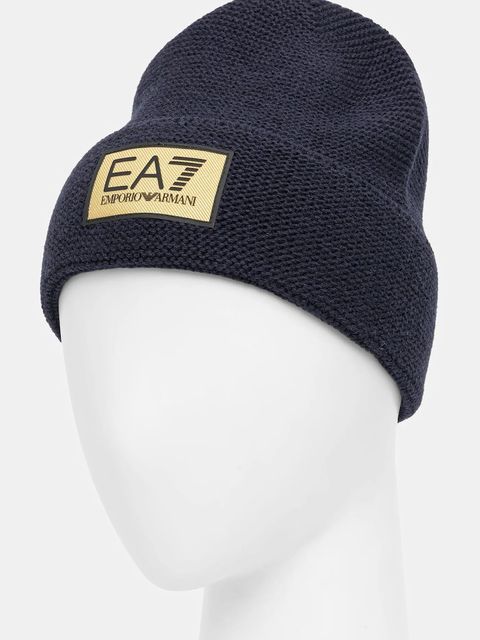 EA7 Emporio Armani czapka z dodatkiem wełny kolor granatowy AF18021.7X000247 - zdjęcie produktu nr 2
