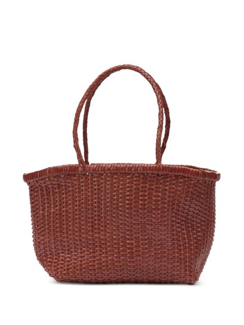 DRAGON DIFFUSION small B Weave leather shoulder bag - Brown - zdjęcie produktu nr 1