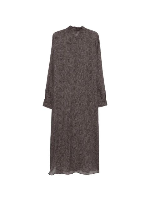 Alysi pattern ramie midi ress - Black - zdjęcie produktu nr 2