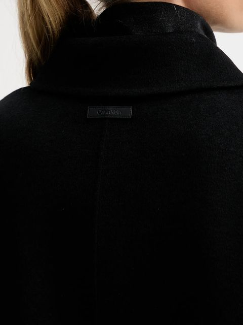 Calvin Klein płaszcz z dodatkiem wełny kolor czarny LV040WL571
