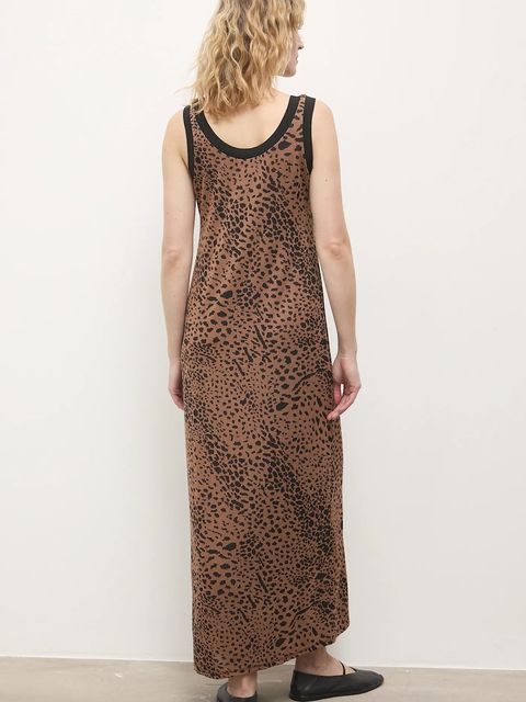 Answear.LAB sukienka kolor brązowy maxi prosta