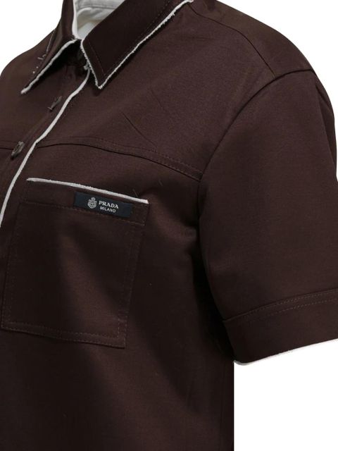 Prada piped polo top - Brown