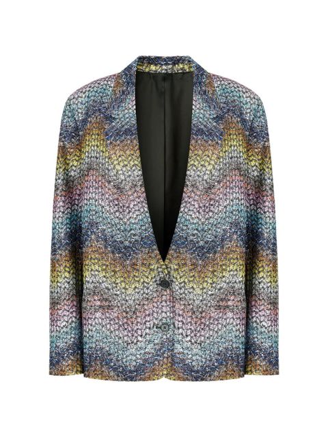 Missoni zigzag-pattern single-breasted blazer - Blue - zdjęcie produktu nr 1