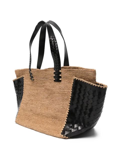 DRAGON DIFFUSION x Sovani leather-trim tote bag - Neutrals
