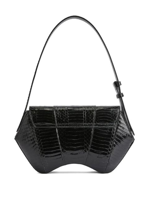 Giuseppe Zanotti Gz Day and Night snakeskin curved shoulder bag - 003 BLACK