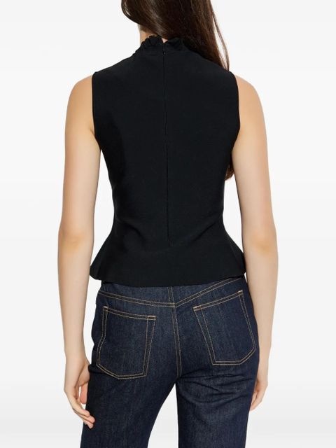 Alexander McQueen lace-detail peplum-hem blouse - Black