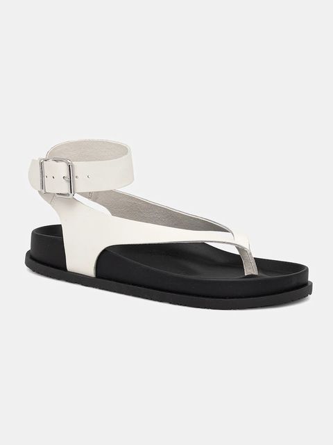 Tommy Jeans sandały skórzane TJW ANKLE STRAP SANDAL damskie kolor beżowy EN0EN02873 - zdjęcie produktu nr 1