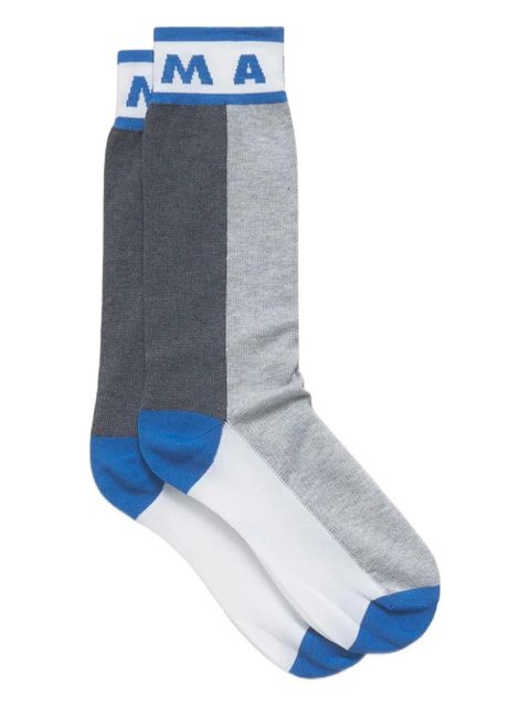 Marni intarsia-knit logo socks - Grey - zdjęcie produktu nr 1