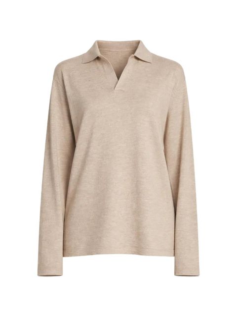 The Row Niosa long-sleeve cotton polo top - Neutrals - zdjęcie produktu nr 1