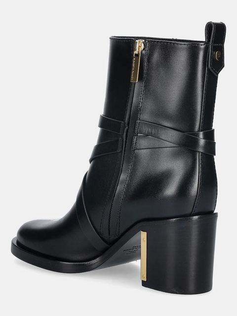 Elisabetta Franchi botki skórzane kolor czarny na słupku SA85B56E2