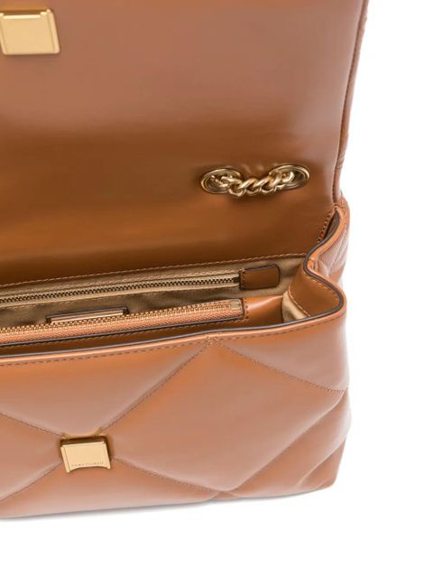 Tory Burch Kira diamond-quilted leather shoulder bag - Brown