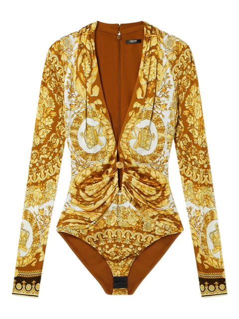 Versace baroque-print long-sleeve blouse - Yellow - zdjęcie produktu nr 1