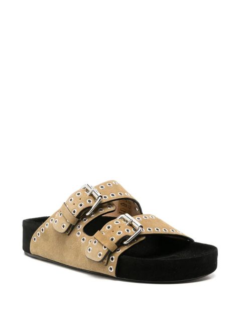 ISABEL MARANT Lennyo eyelet-embellished sandals - Neutrals - zdjęcie produktu nr 2