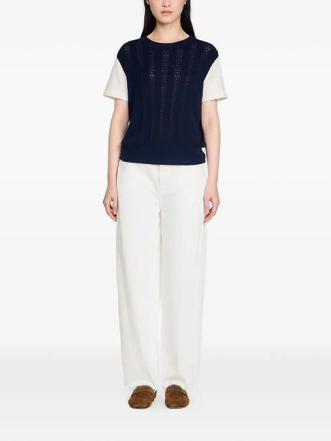 SANDRO layered-effect T-shirt - Blue - zdjęcie produktu nr 2