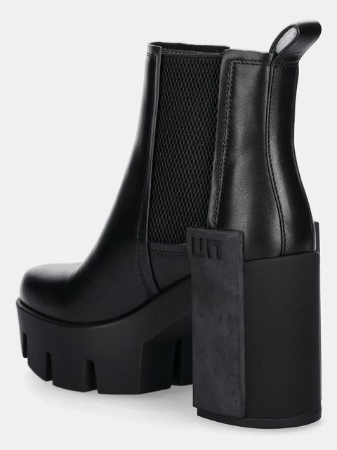 United Nude sztyblety skórzane Grip Chelsea Mid IV damskie kolor czarny na słupku 109590116