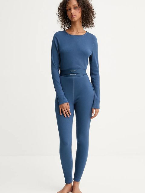 Calvin Klein Underwear legginsy lounge kolor granatowy gładkie 000QS7220E - zdjęcie produktu nr 2