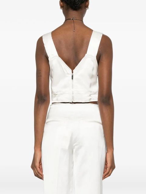 TOTEME satin cropped vest - White