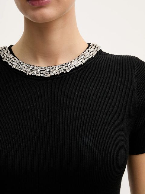 Dkny sukienka kolor czarny mini dopasowana DJ6R0999