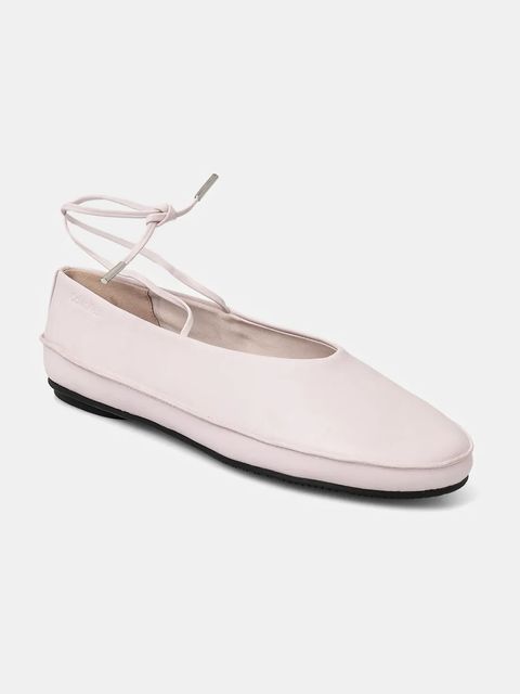 Calvin Klein baleriny skórzane BALLERINA MARY JANE STRAP LTH kolor różowy HW0HW02656 - zdjęcie produktu nr 1