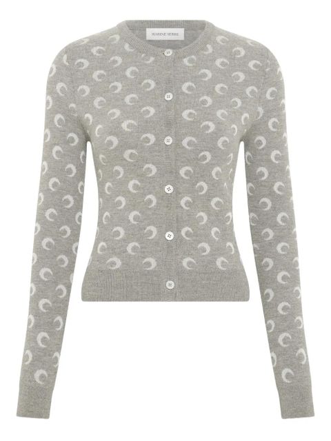 Marine Serre moon-jacquard cardigan - Grey - zdjęcie produktu nr 1