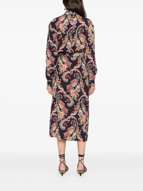 ETRO paisley-print midi dress - Blue