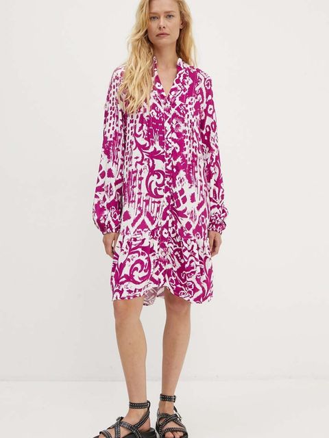 Answear.LAB sukienka kolor różowy mini rozkloszowana