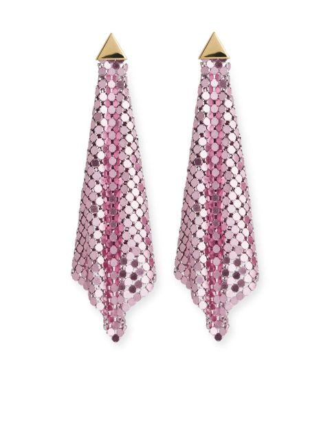 Rabanne chainmail drop earrings - Pink