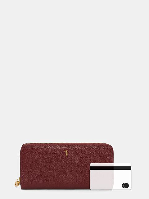 Trussardi portfel skórzany damski kolor bordowy I042E000073N