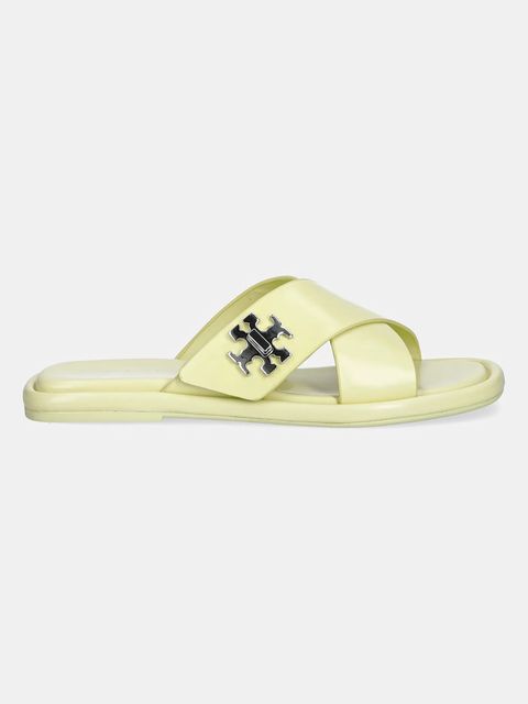 Tory Burch klapki skórzane T Lock Cross Band Slide