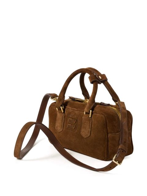 Miu Miu Arcadie suede tote bag - Brown