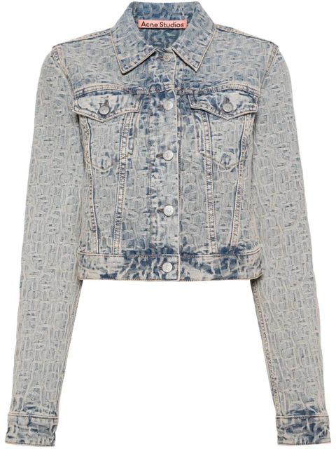 Acne Studios monogram-jacquard denim jacket - Blue - zdjęcie produktu nr 1