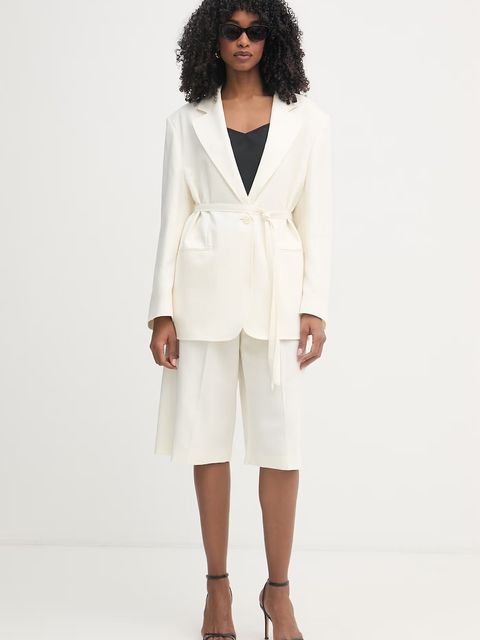 BOSS Orange szorty eleganckie damskie z dodatkiem lnu C Talarina1 - zdjęcie produktu nr 1