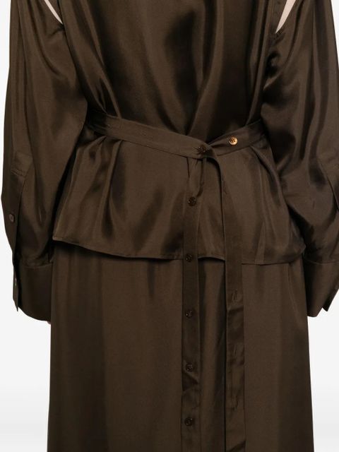 Róhe silk gilet-dress - Brown