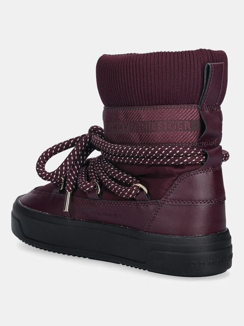 Tommy Hilfiger śniegowce SNOW BOOT WATER REPELLENT kolor bordowy FW0FW09260
