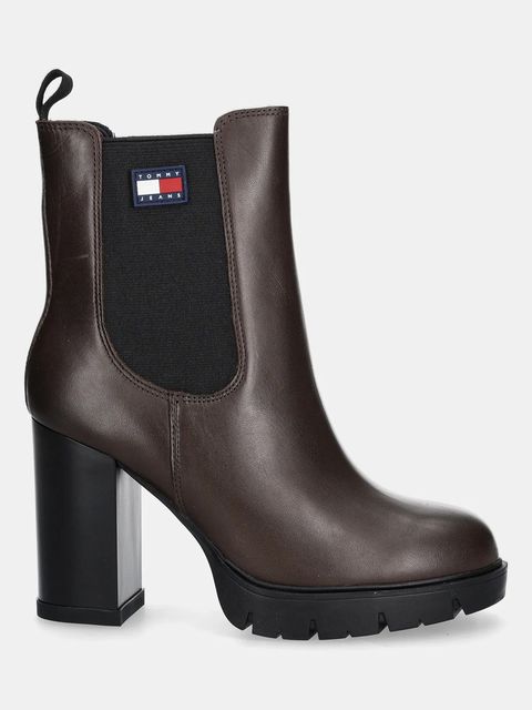 Tommy Jeans botki skórzane TJW LEATHER HEEL BOOT - zdjęcie produktu nr 1