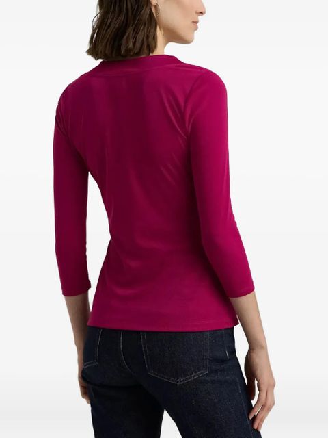 Lauren Ralph Lauren wrap-belted knitted blouse - Pink