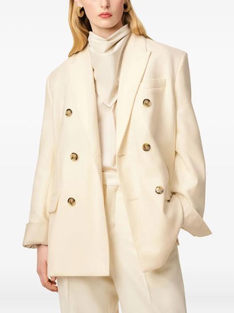 AMI Paris Loose double-breasted wool jacket - Neutrals