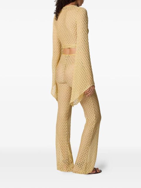 Missoni pattern knitted beach pants - Gold