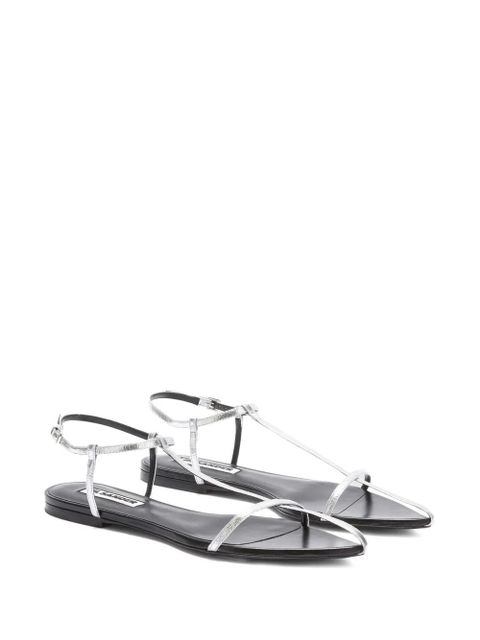 Jil Sander pointed open-toe leather sandals - Grey - zdjęcie produktu nr 2