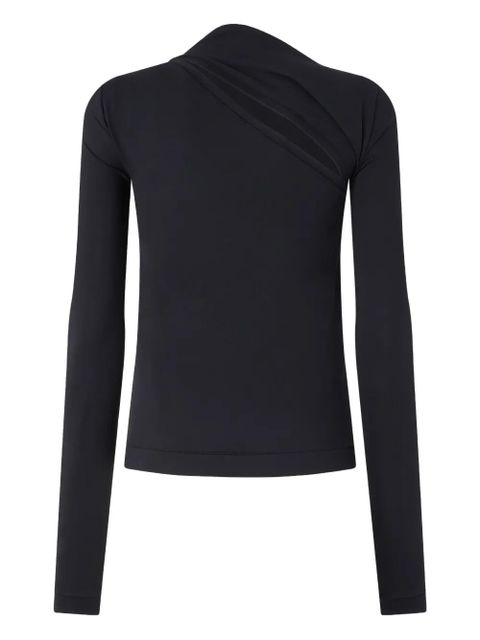 PINKO asymmetric-neck long-sleeve top - Black - zdjęcie produktu nr 2