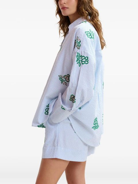 Essentiel Antwerp embroidered striped shorts - Blue