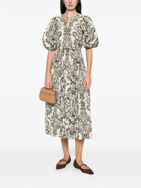 Ulla Johnson Harriet puff-sleeve midi dress - Neutrals - zdjęcie produktu nr 2