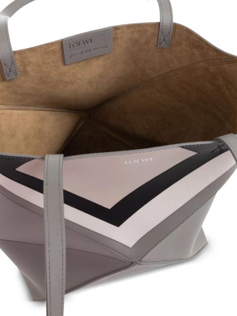 LOEWE x Albers Puzzle Fold chevron panel tote bag - Grey