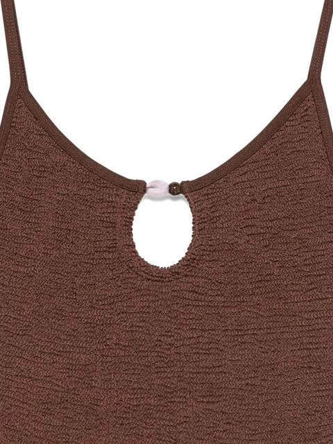 Hunza G bead-embellished cutout swimsuit - Brown - zdjęcie produktu nr 2